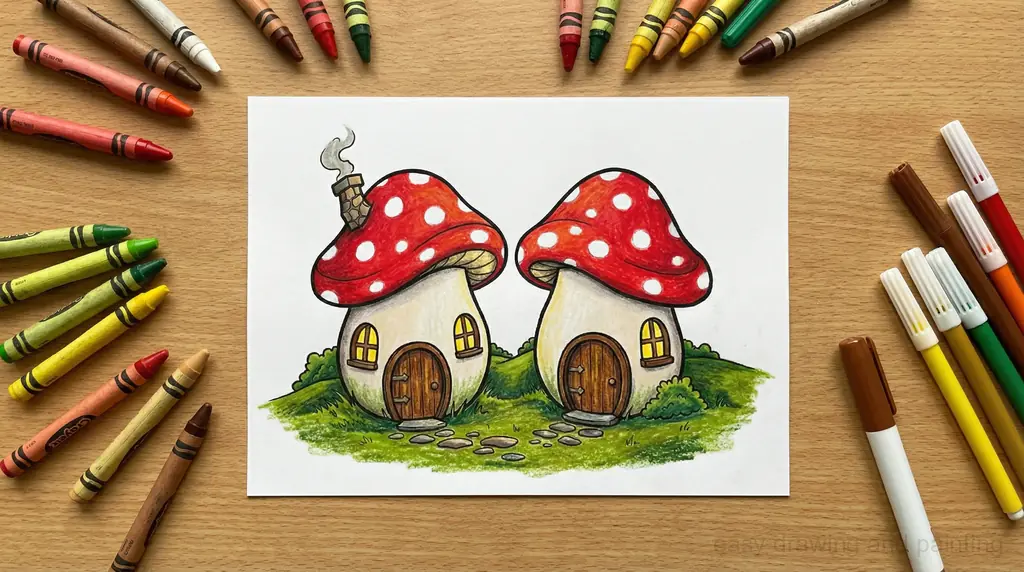 Drawing the Cutest Mushroom House Ever: A Cottagecore Retreat!